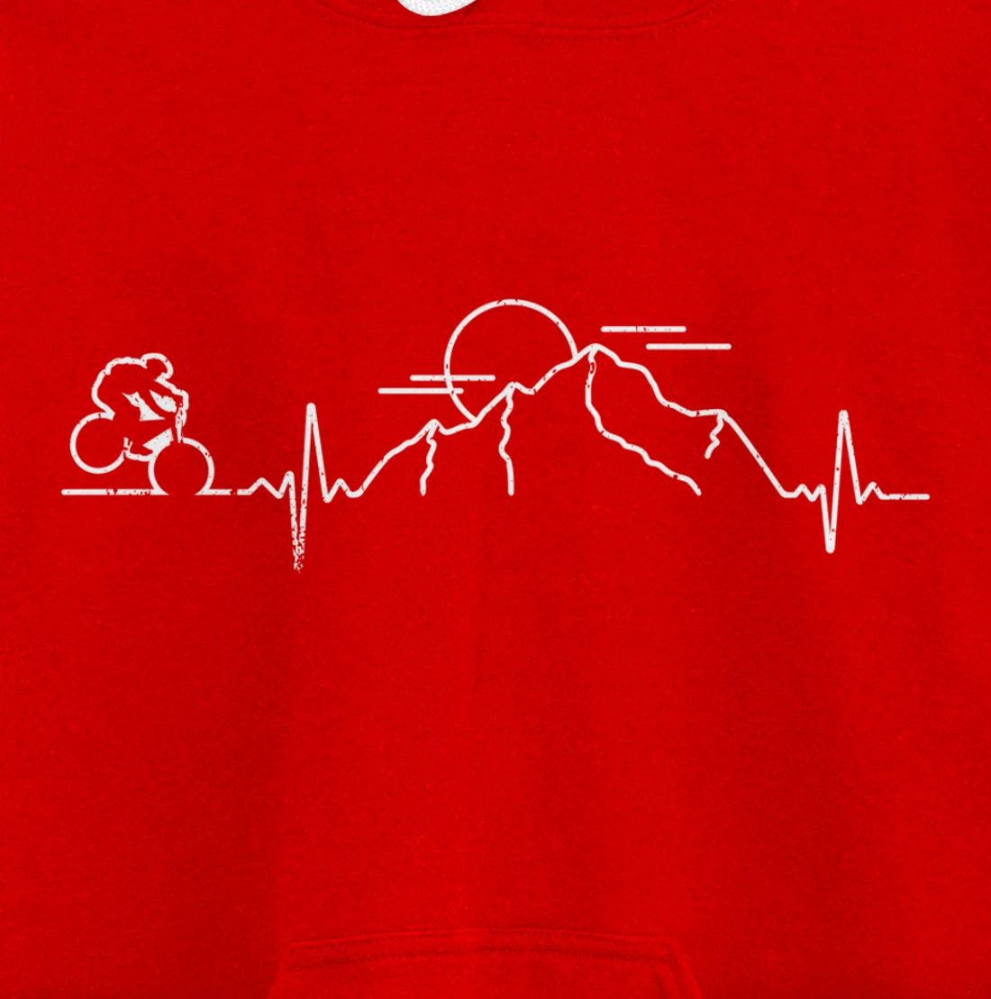 Minimal bike mountains sun gift idea Pullover Hoodie