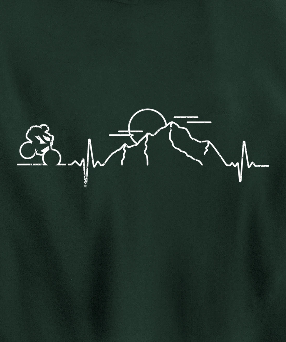 Minimal bike mountains sun gift idea Pullover Hoodie