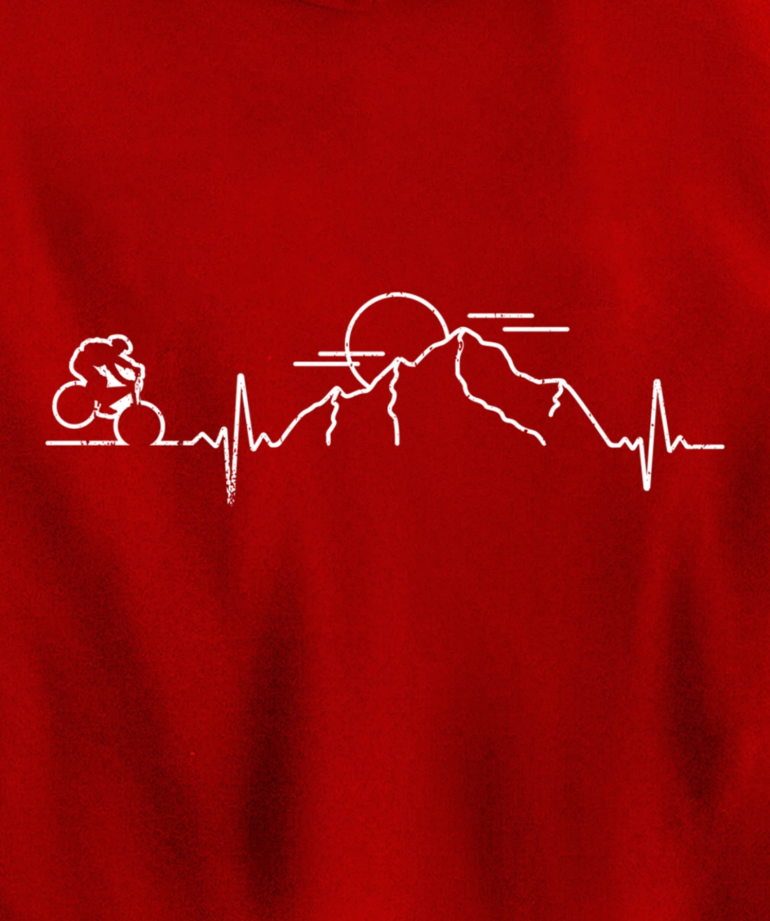 Minimal bike mountains sun gift idea Pullover Hoodie