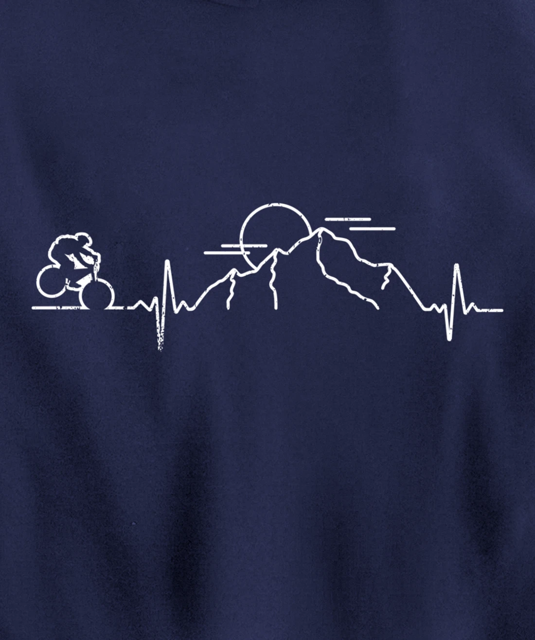 Minimal bike mountains sun gift idea Pullover Hoodie