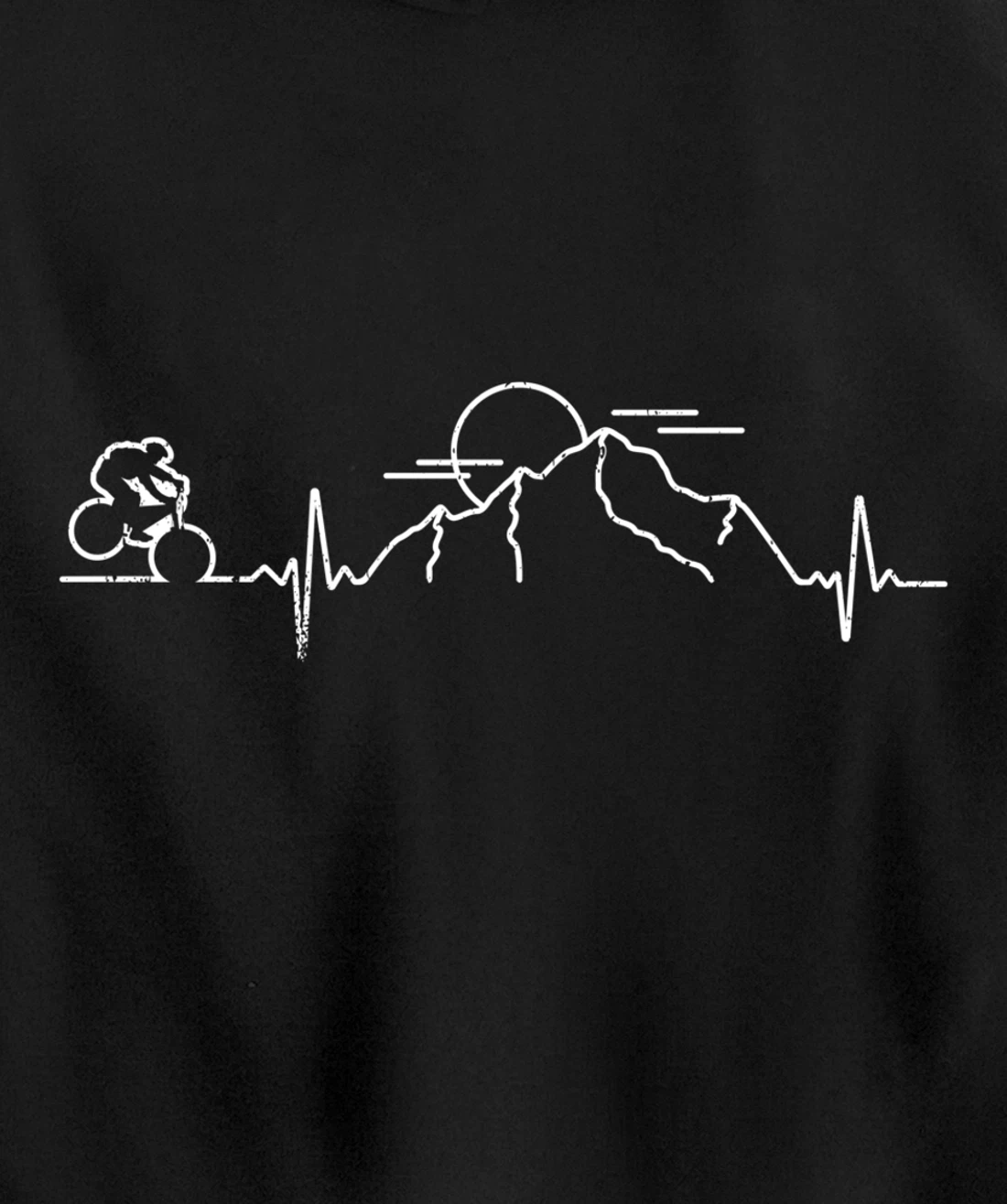 Minimal bike mountains sun gift idea Pullover Hoodie