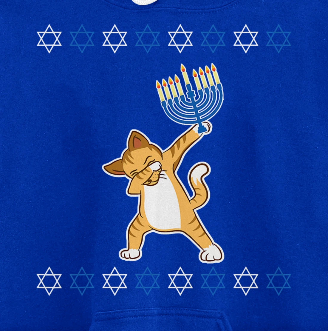 Happy Hanukkah Dabbing Cat Lover Hanukkahorah Funny Xmas Pjs Pullover Hoodie