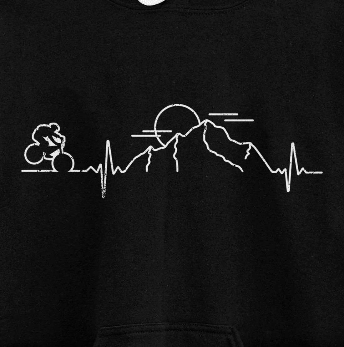 Minimal bike mountains sun gift idea Pullover Hoodie