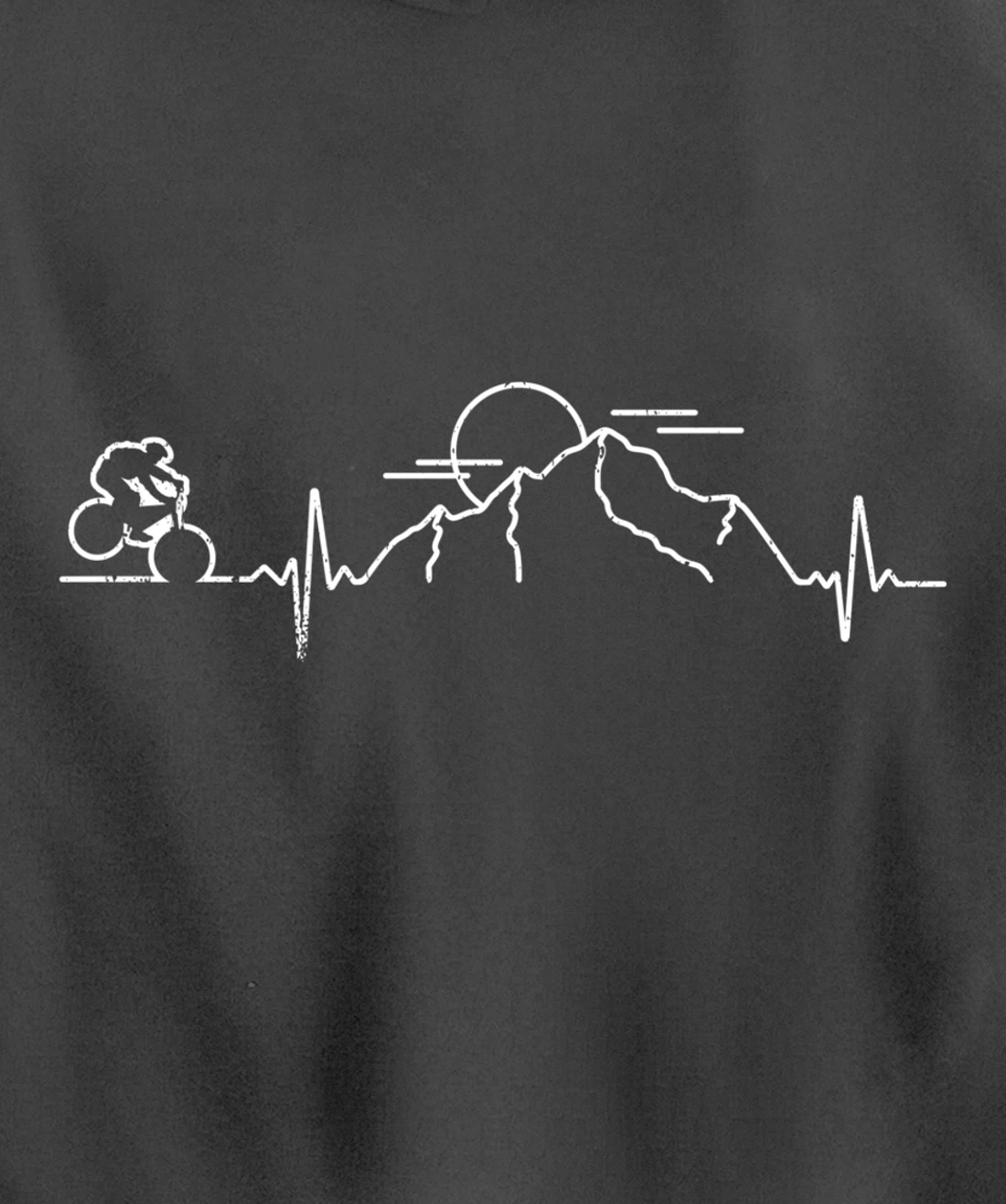 Minimal bike mountains sun gift idea Pullover Hoodie