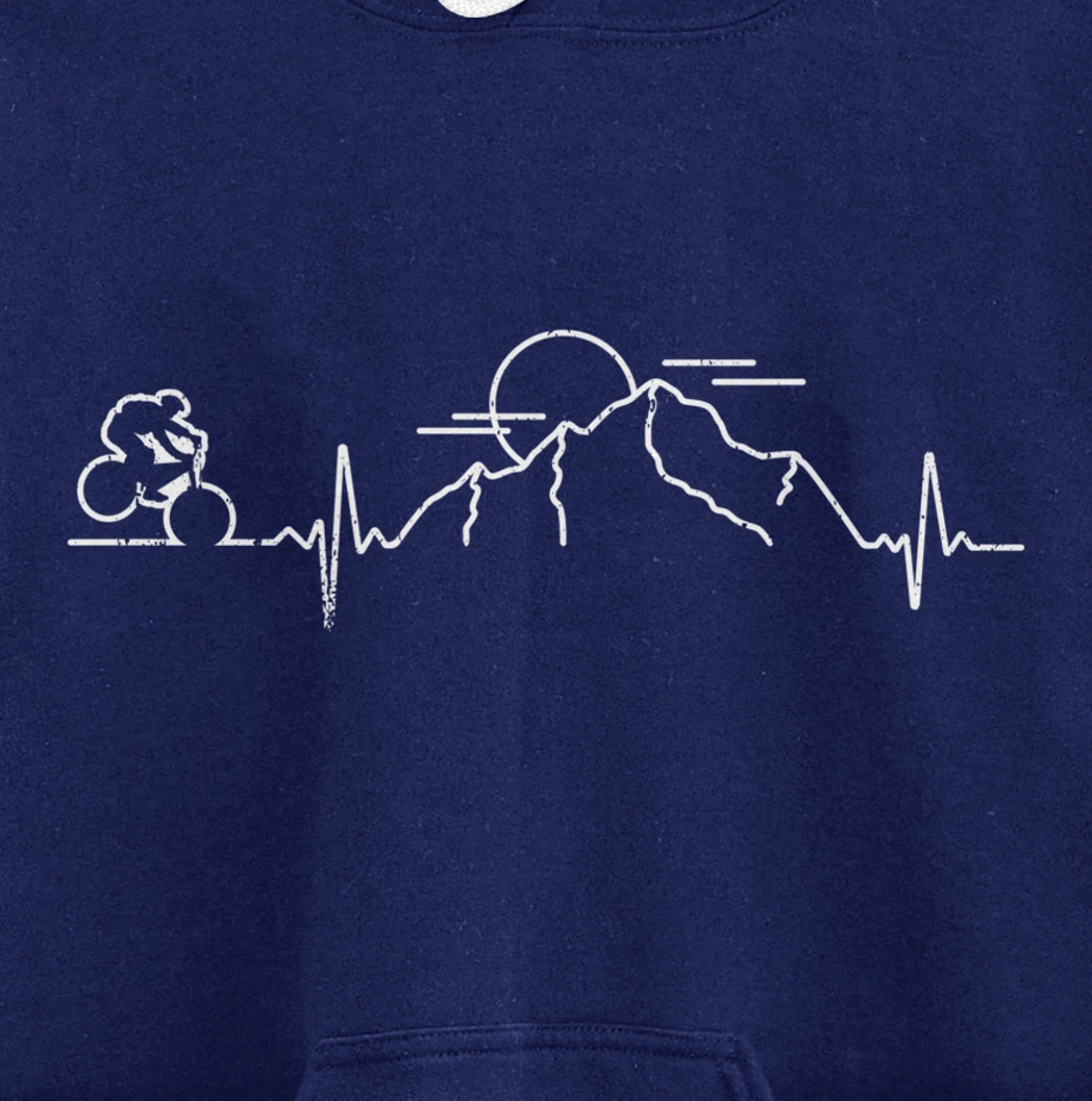 Minimal bike mountains sun gift idea Pullover Hoodie