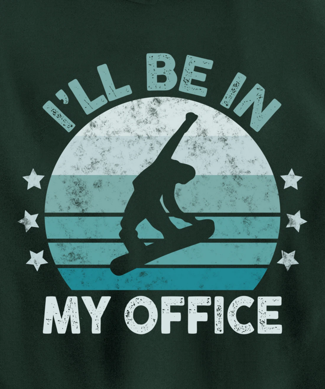 Snowboarding I’ll Be In My Office Winter Ice Sports Retro Pullover Hoodie