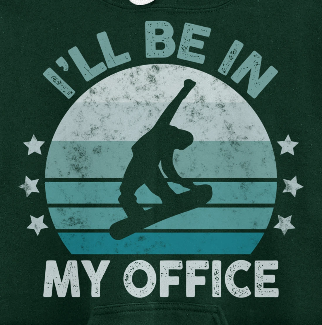 Snowboarding I’ll Be In My Office Winter Ice Sports Retro Pullover Hoodie