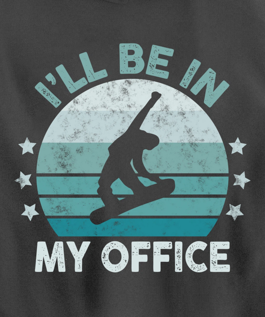 Snowboarding I’ll Be In My Office Winter Ice Sports Retro Pullover Hoodie