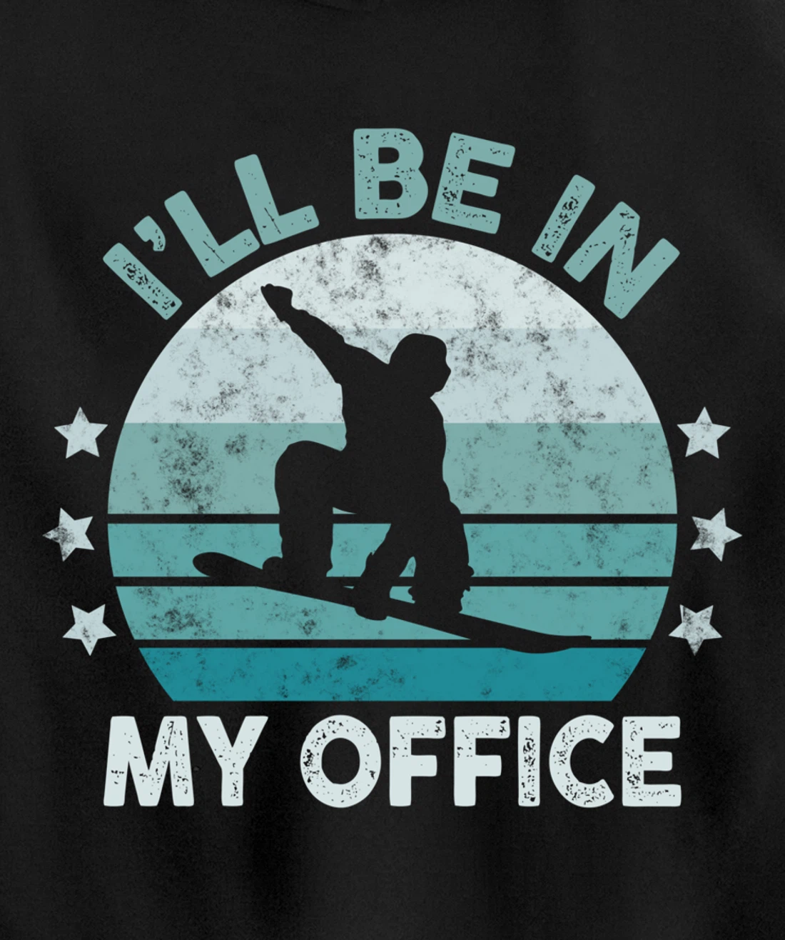 Snowboarding I’ll Be In My Office Winter Ice Sports Retro Pullover Hoodie