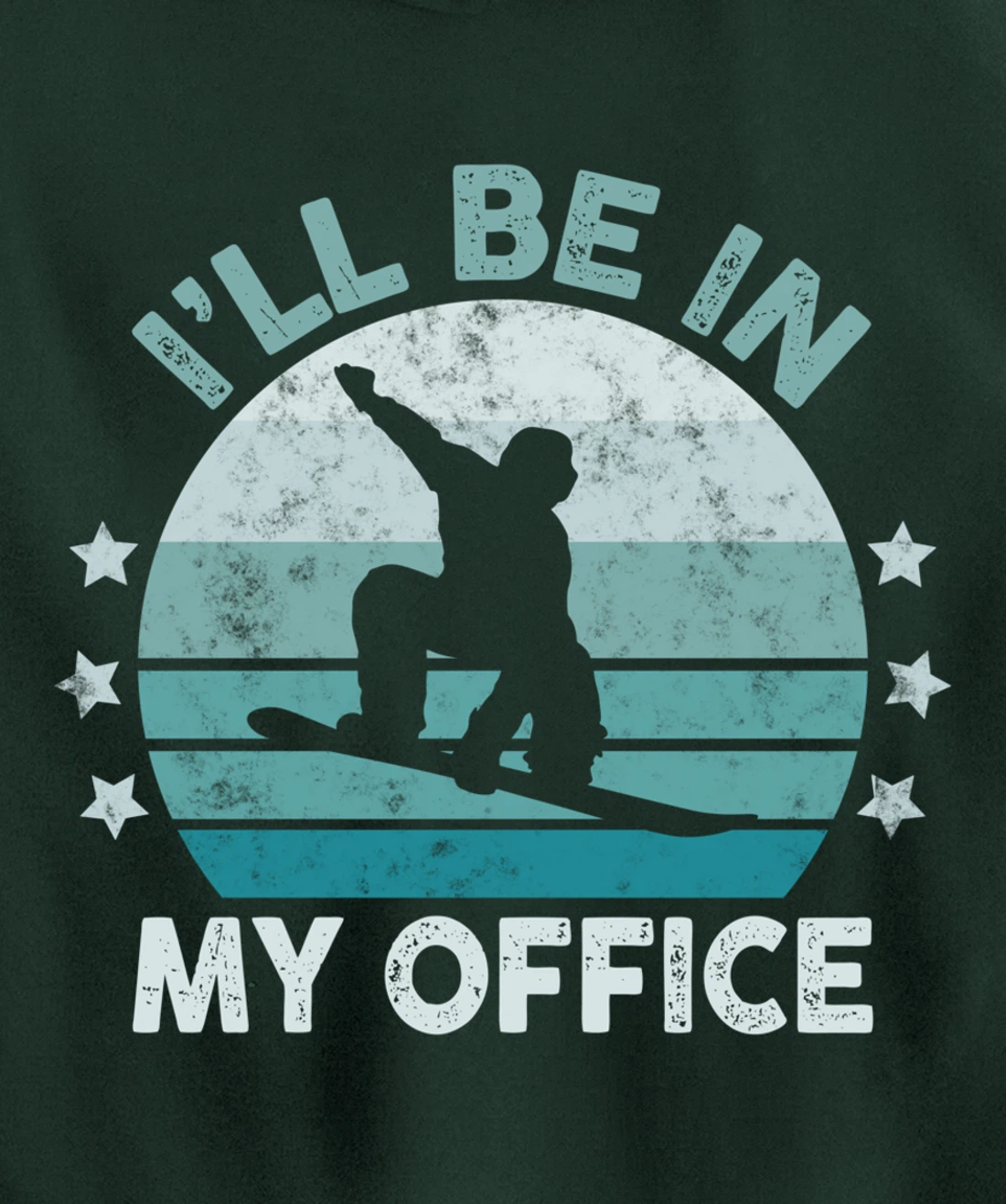 Snowboarding I’ll Be In My Office Winter Ice Sports Retro Pullover Hoodie