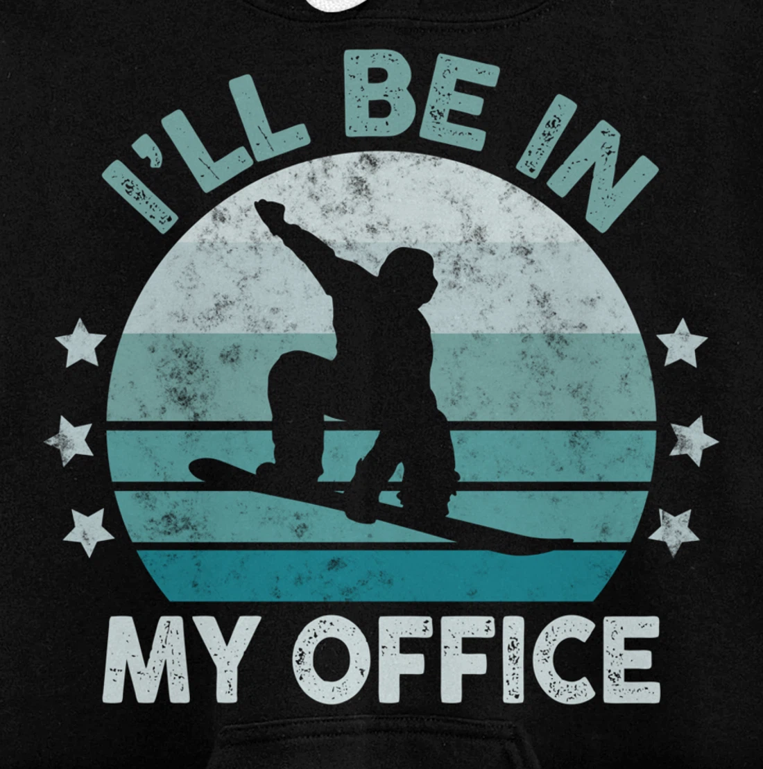 Snowboarding I’ll Be In My Office Winter Ice Sports Retro Pullover Hoodie