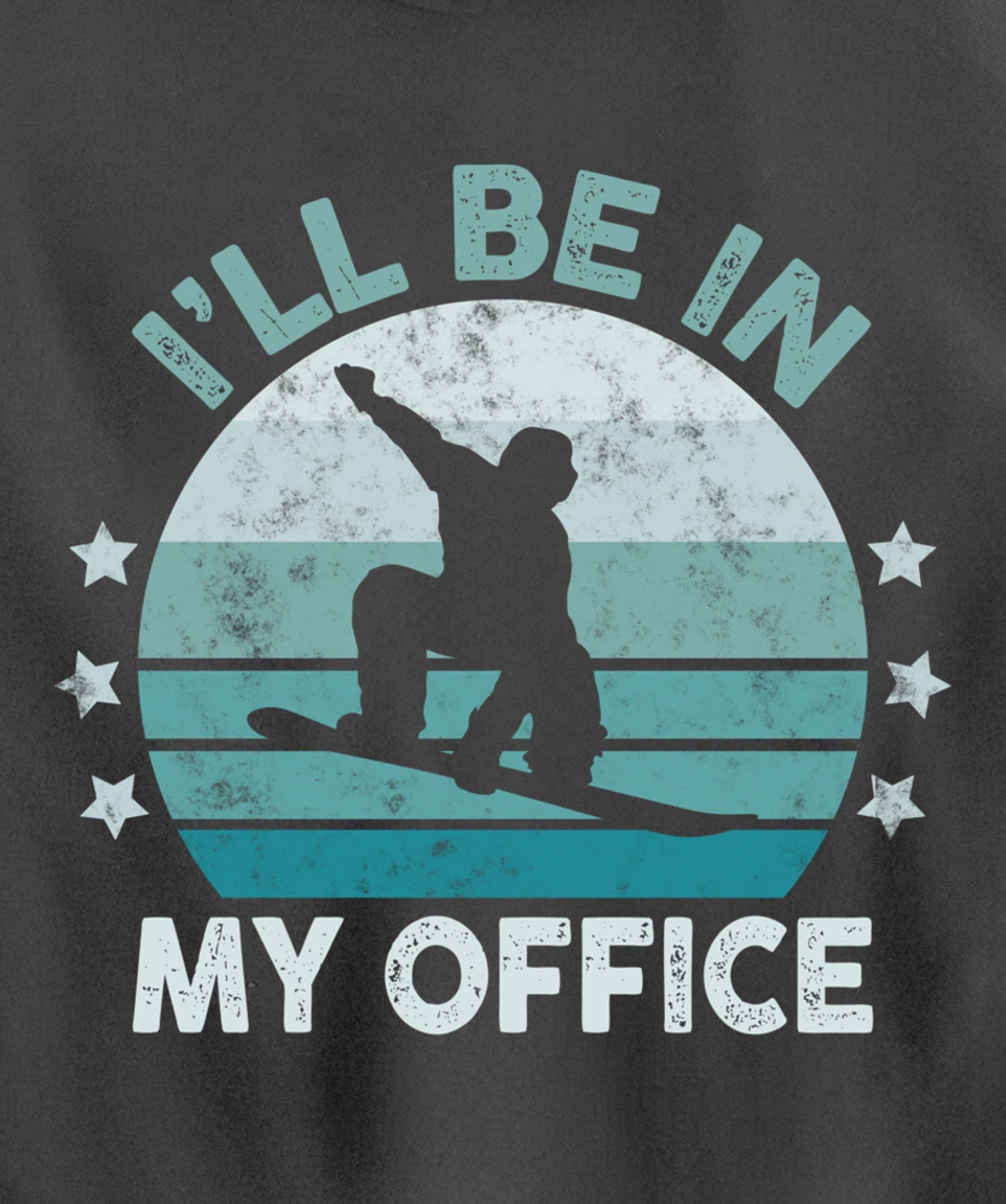 Snowboarding I’ll Be In My Office Winter Ice Sports Retro Pullover Hoodie