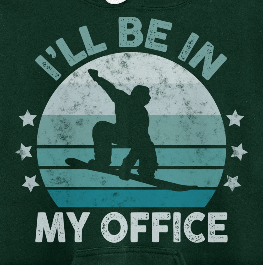 Snowboarding I’ll Be In My Office Winter Ice Sports Retro Pullover Hoodie