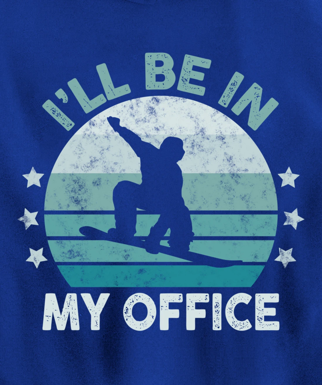 Snowboarding I’ll Be In My Office Winter Ice Sports Retro Pullover Hoodie