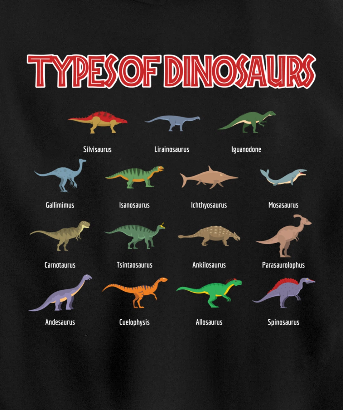Dinosaur species identification of dinosaur species Pullover Hoodie