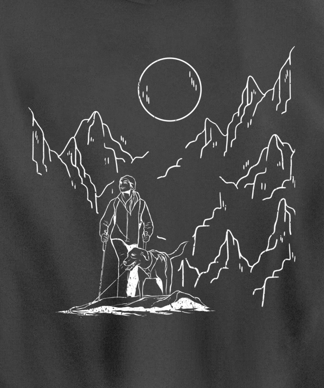 mountains hiker dog walk dog owner Pullover Hoodie