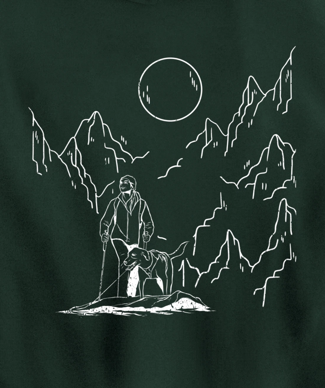 mountains hiker dog walk dog owner Pullover Hoodie