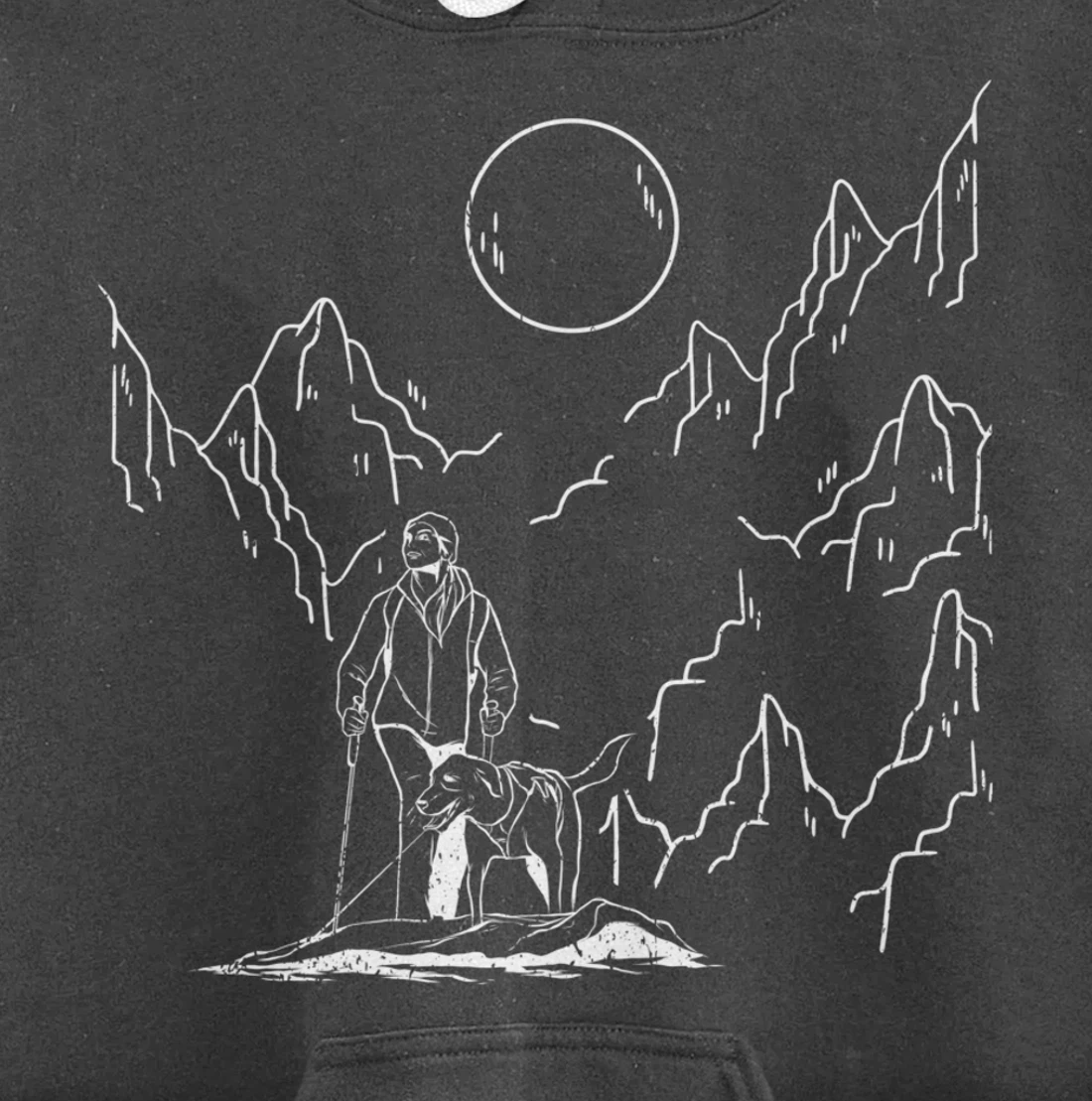 mountains hiker dog walk dog owner Pullover Hoodie