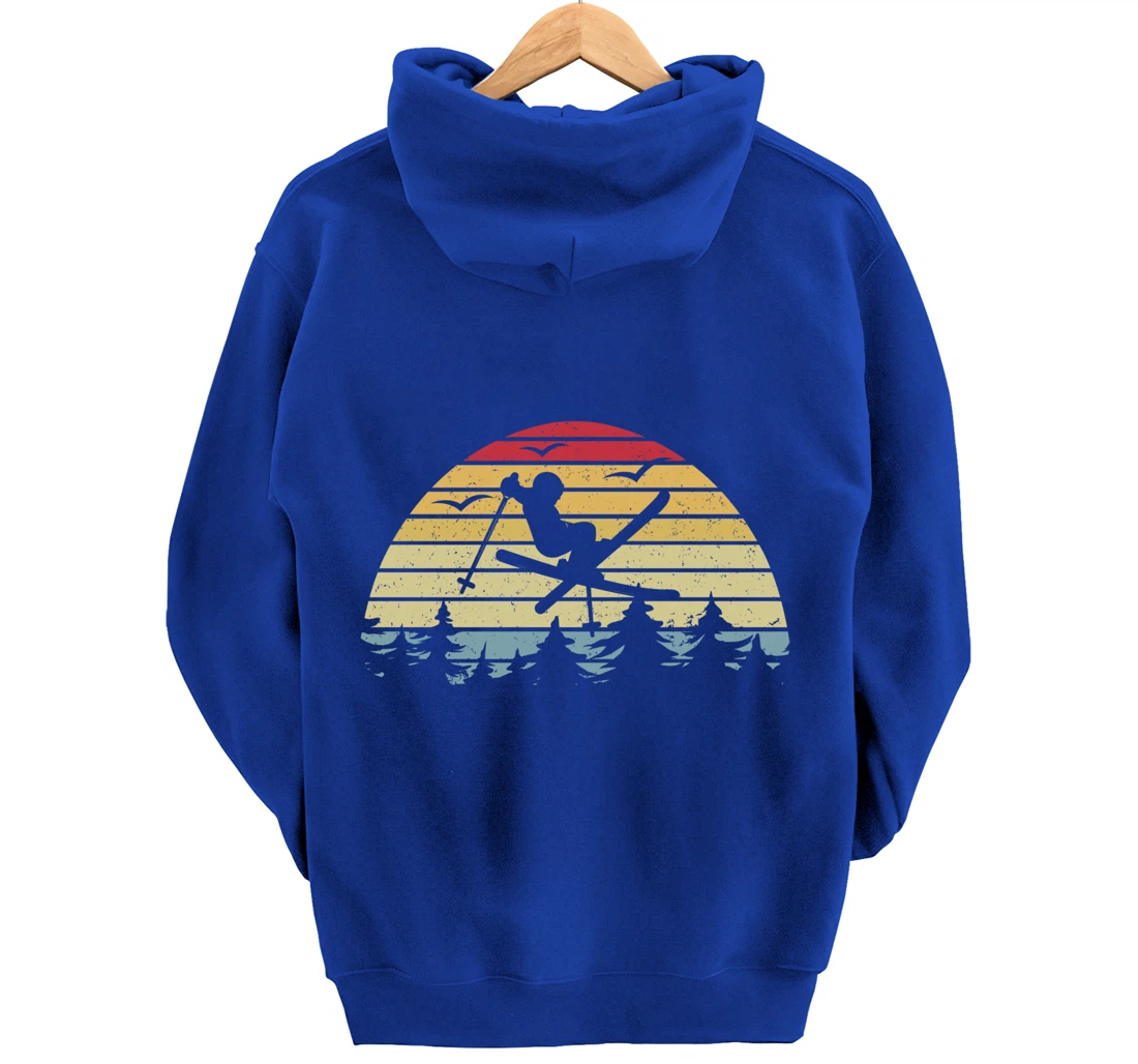 Retro Skiing Freestyle Skiing Slopes I Winter Sport Skier Pullover Hoodie