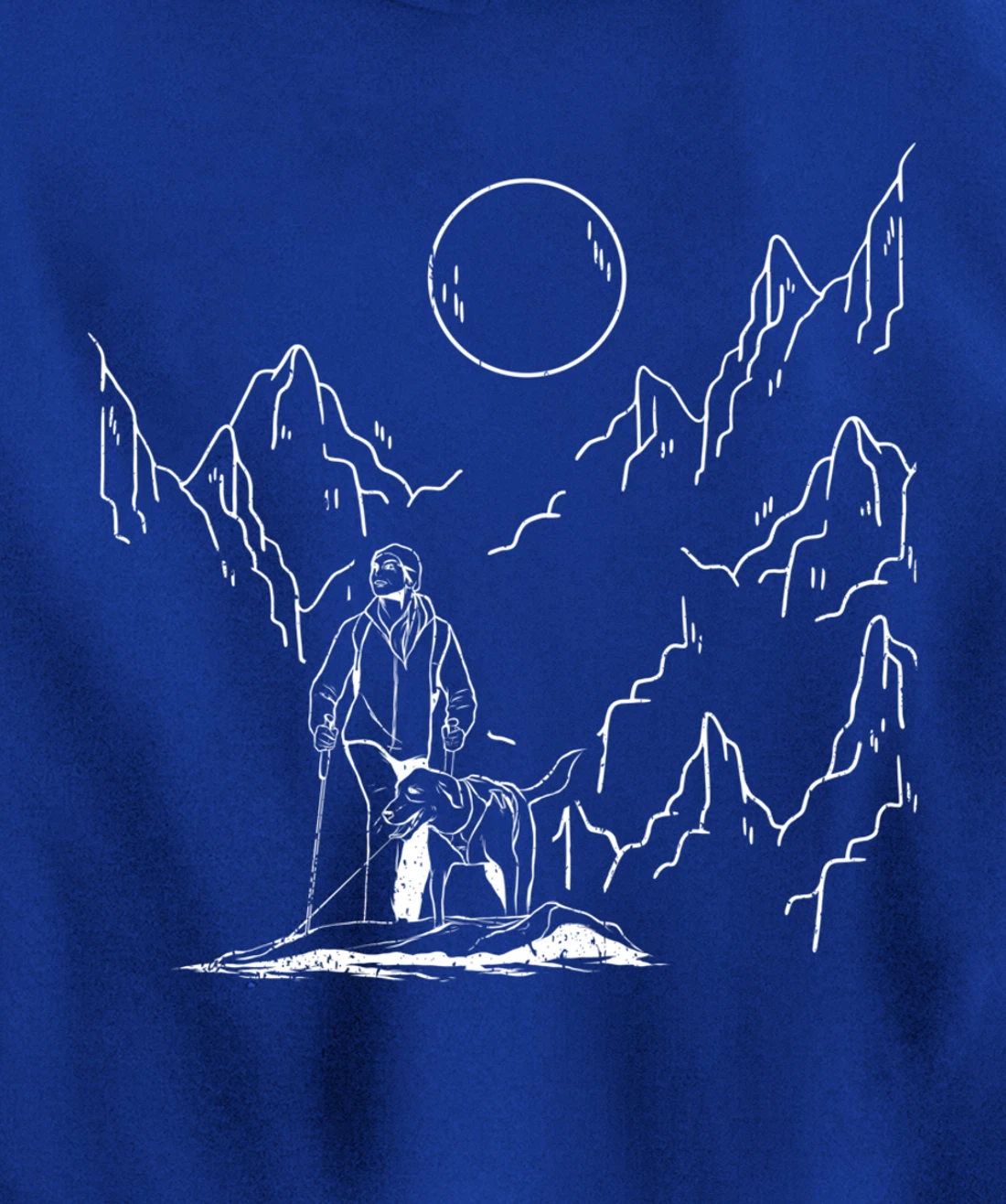 mountains hiker dog walk dog owner Pullover Hoodie