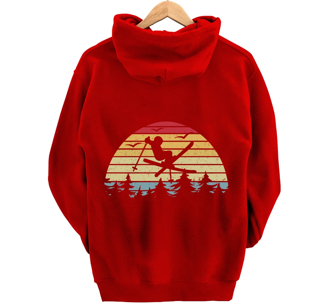 Retro Skiing Freestyle Skiing Slopes I Winter Sport Skier Pullover Hoodie