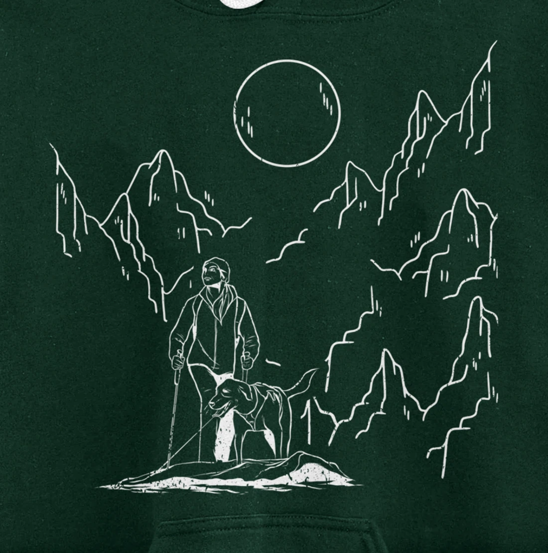 mountains hiker dog walk dog owner Pullover Hoodie