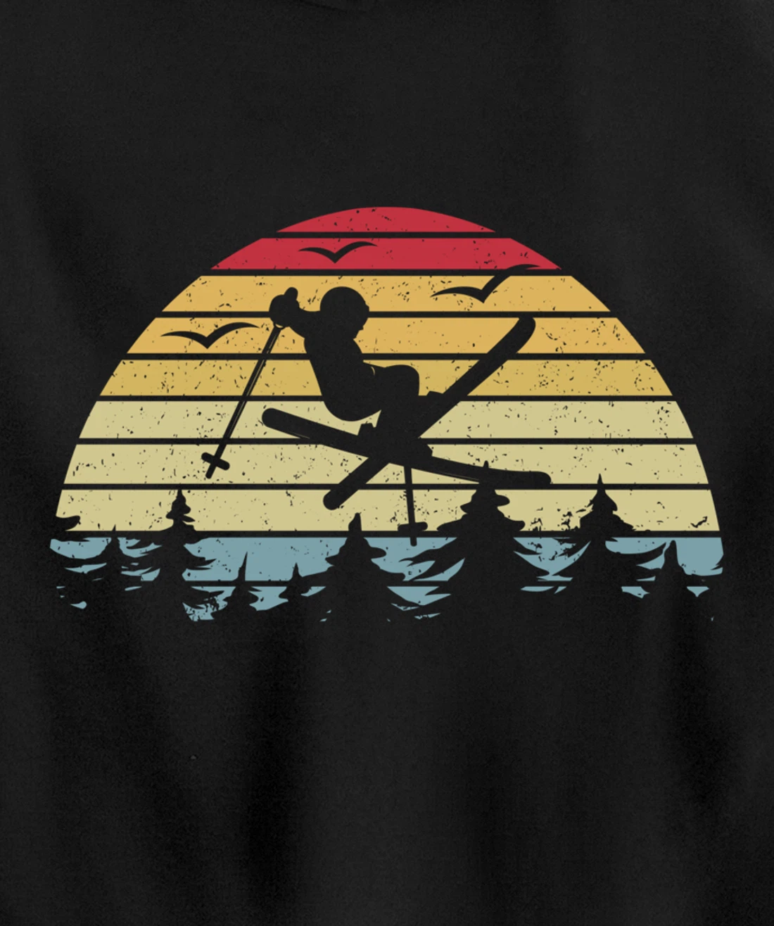 Retro Skiing Freestyle Skiing Slopes I Winter Sport Skier Pullover Hoodie