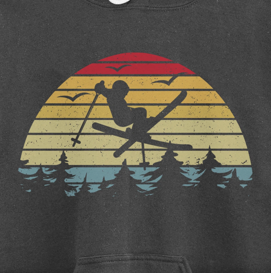 Retro Skiing Freestyle Skiing Slopes I Winter Sport Skier Pullover Hoodie