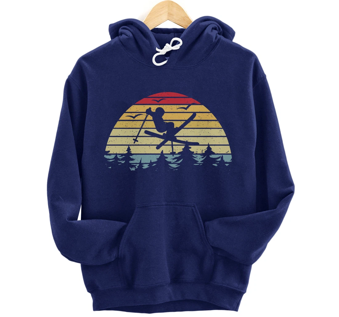 Retro Skiing Freestyle Skiing Slopes I Winter Sport Skier Pullover Hoodie