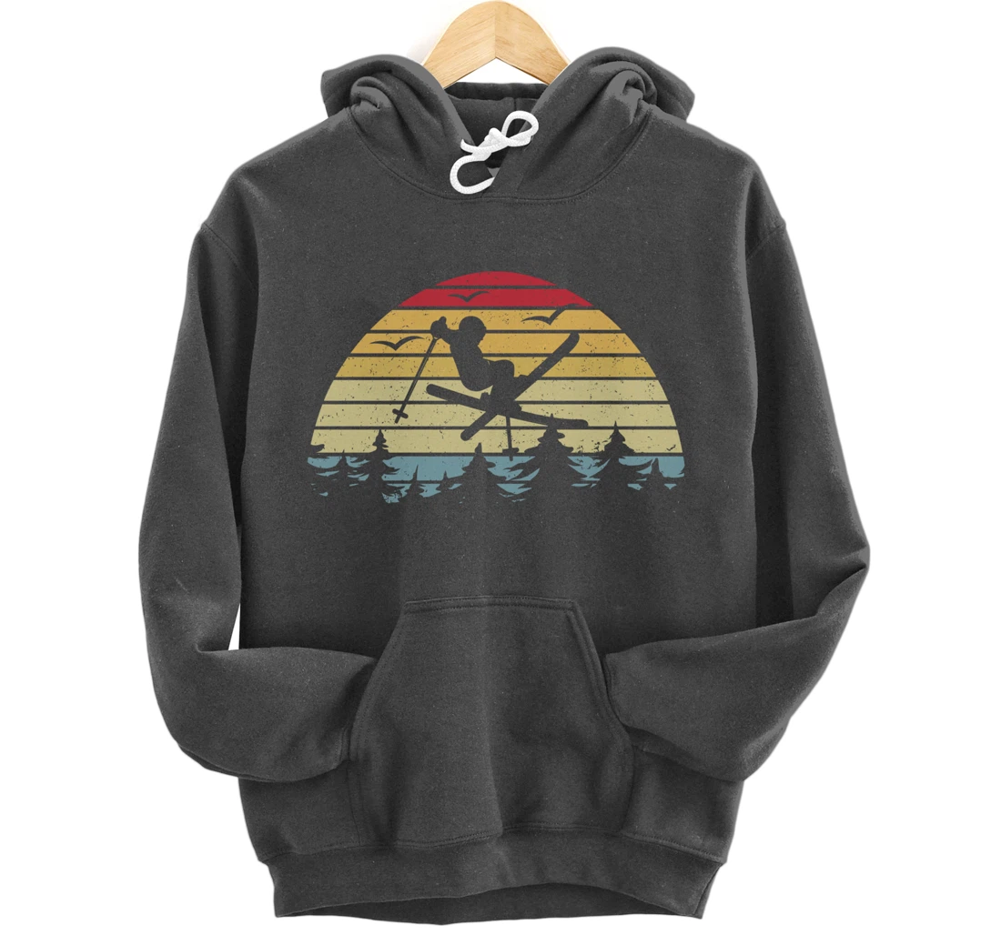 Retro Skiing Freestyle Skiing Slopes I Winter Sport Skier Pullover Hoodie
