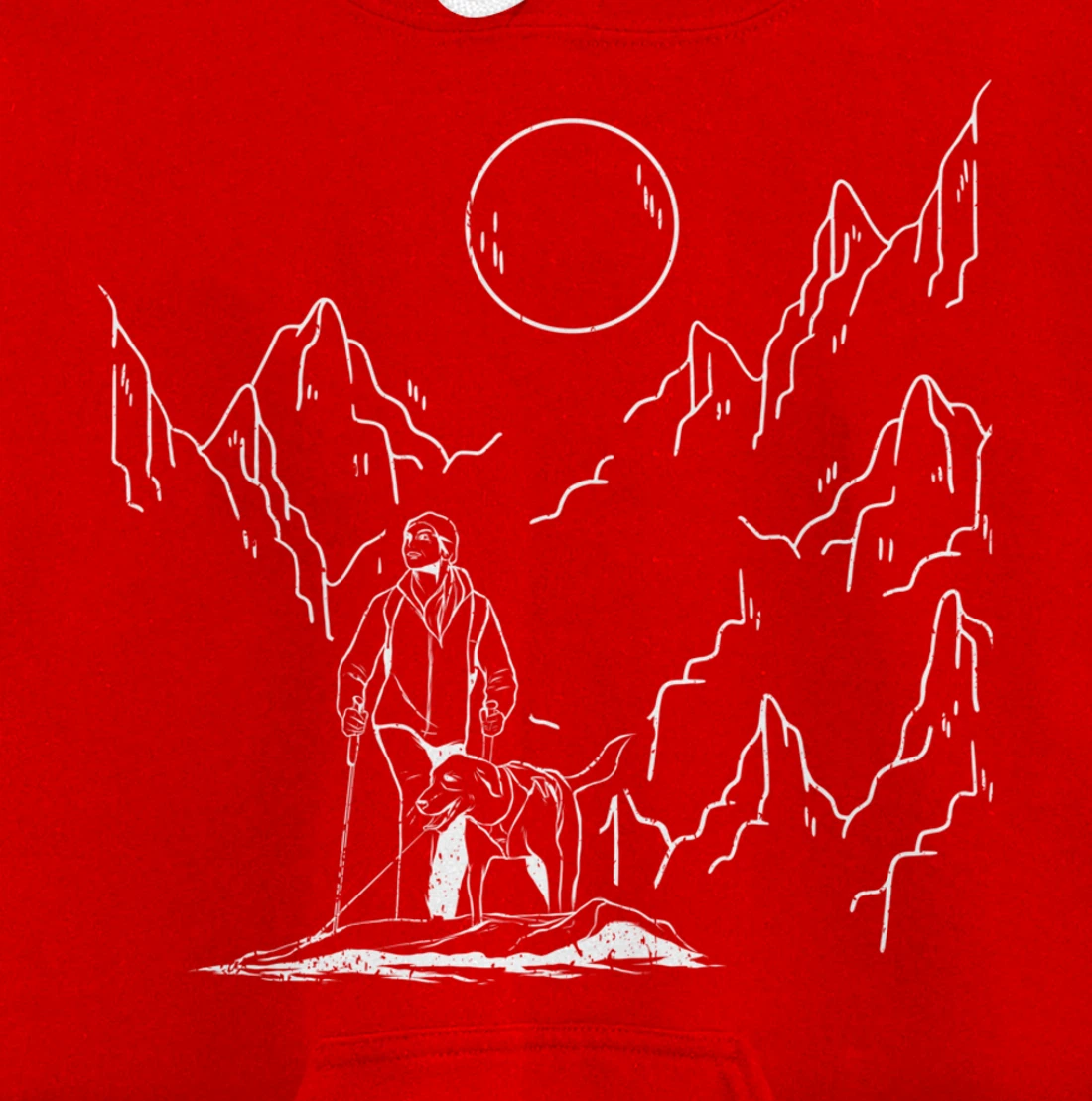 mountains hiker dog walk dog owner Pullover Hoodie