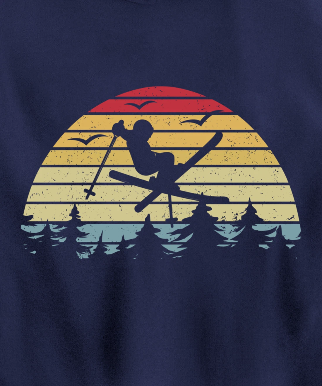 Retro Skiing Freestyle Skiing Slopes I Winter Sport Skier Pullover Hoodie