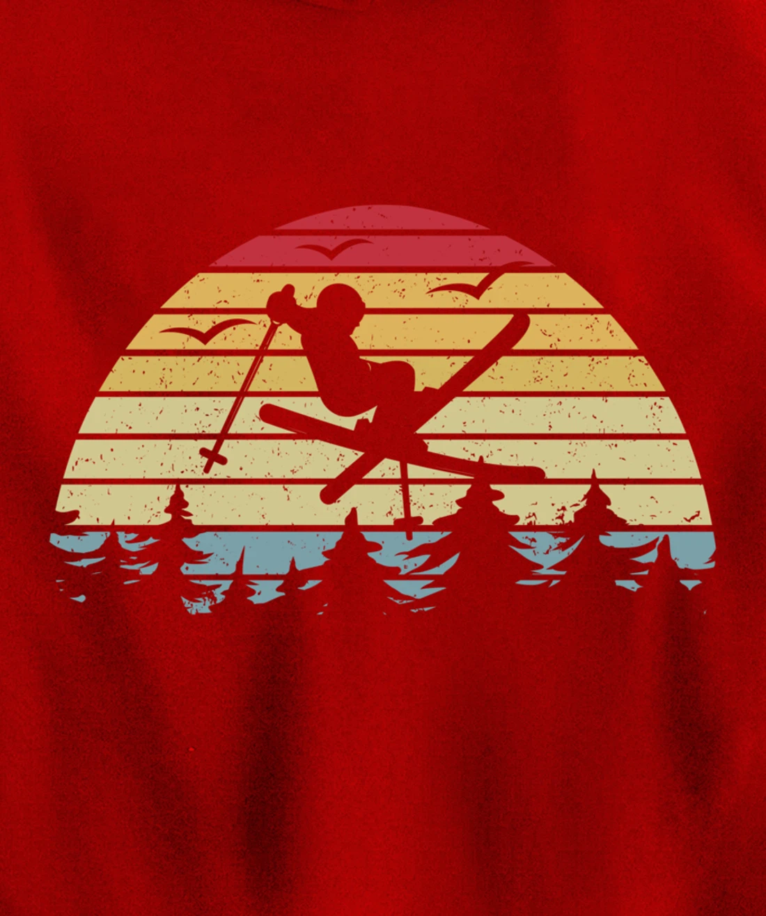 Retro Skiing Freestyle Skiing Slopes I Winter Sport Skier Pullover Hoodie