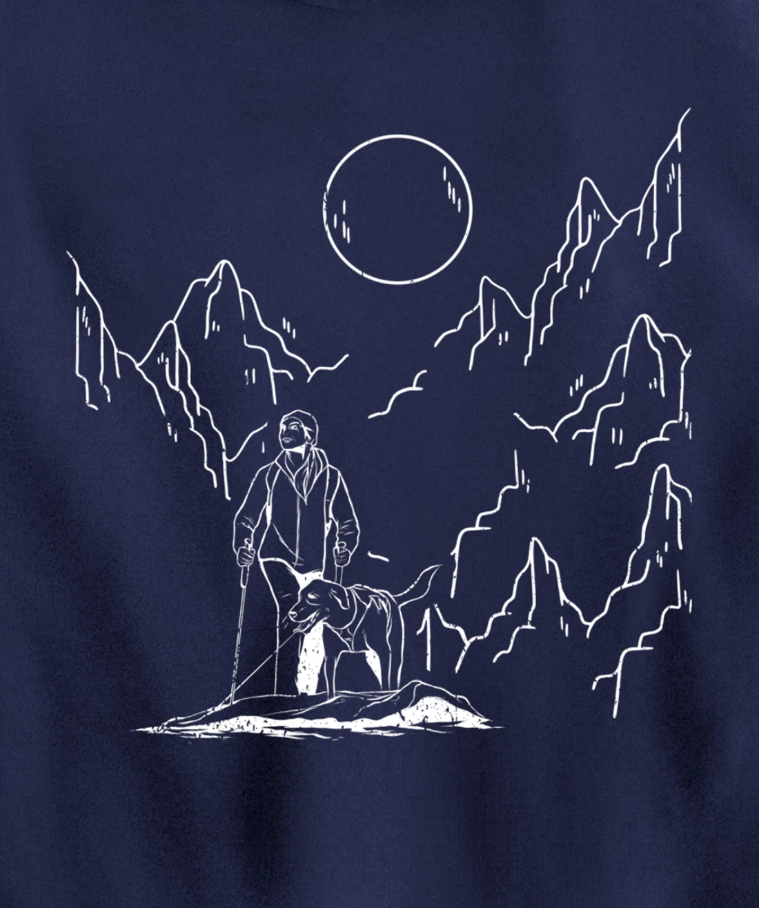 mountains hiker dog walk dog owner Pullover Hoodie