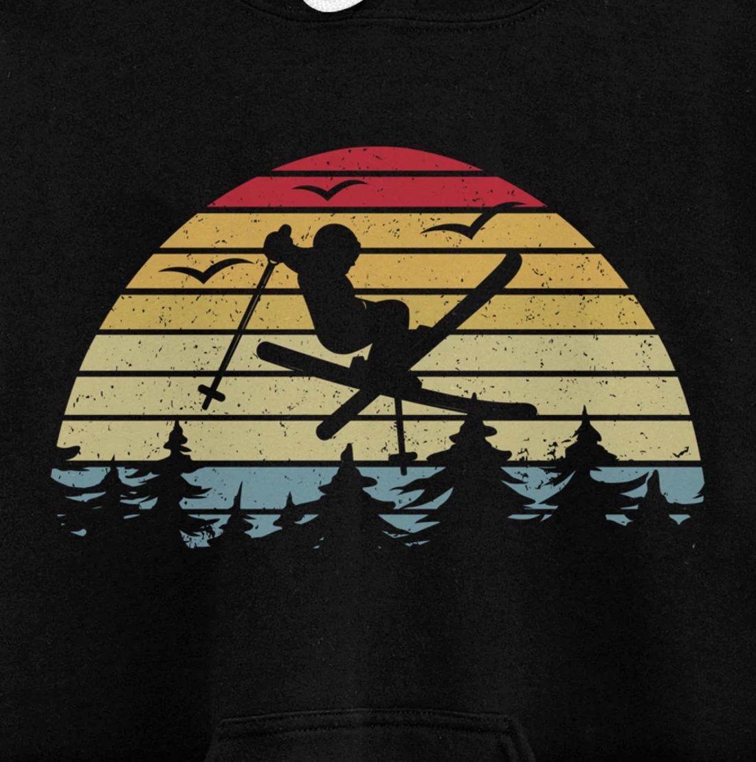 Retro Skiing Freestyle Skiing Slopes I Winter Sport Skier Pullover Hoodie