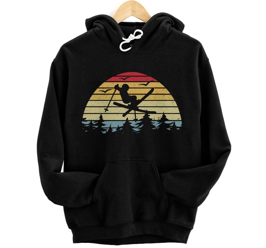 Retro Skiing Freestyle Skiing Slopes I Winter Sport Skier Pullover Hoodie