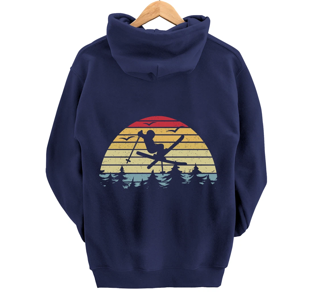 Retro Skiing Freestyle Skiing Slopes I Winter Sport Skier Pullover Hoodie