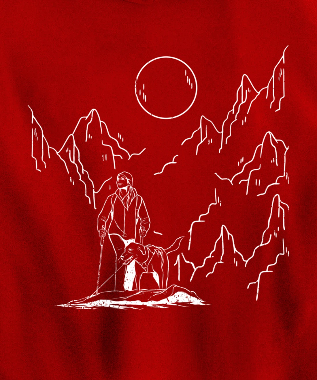 mountains hiker dog walk dog owner Pullover Hoodie