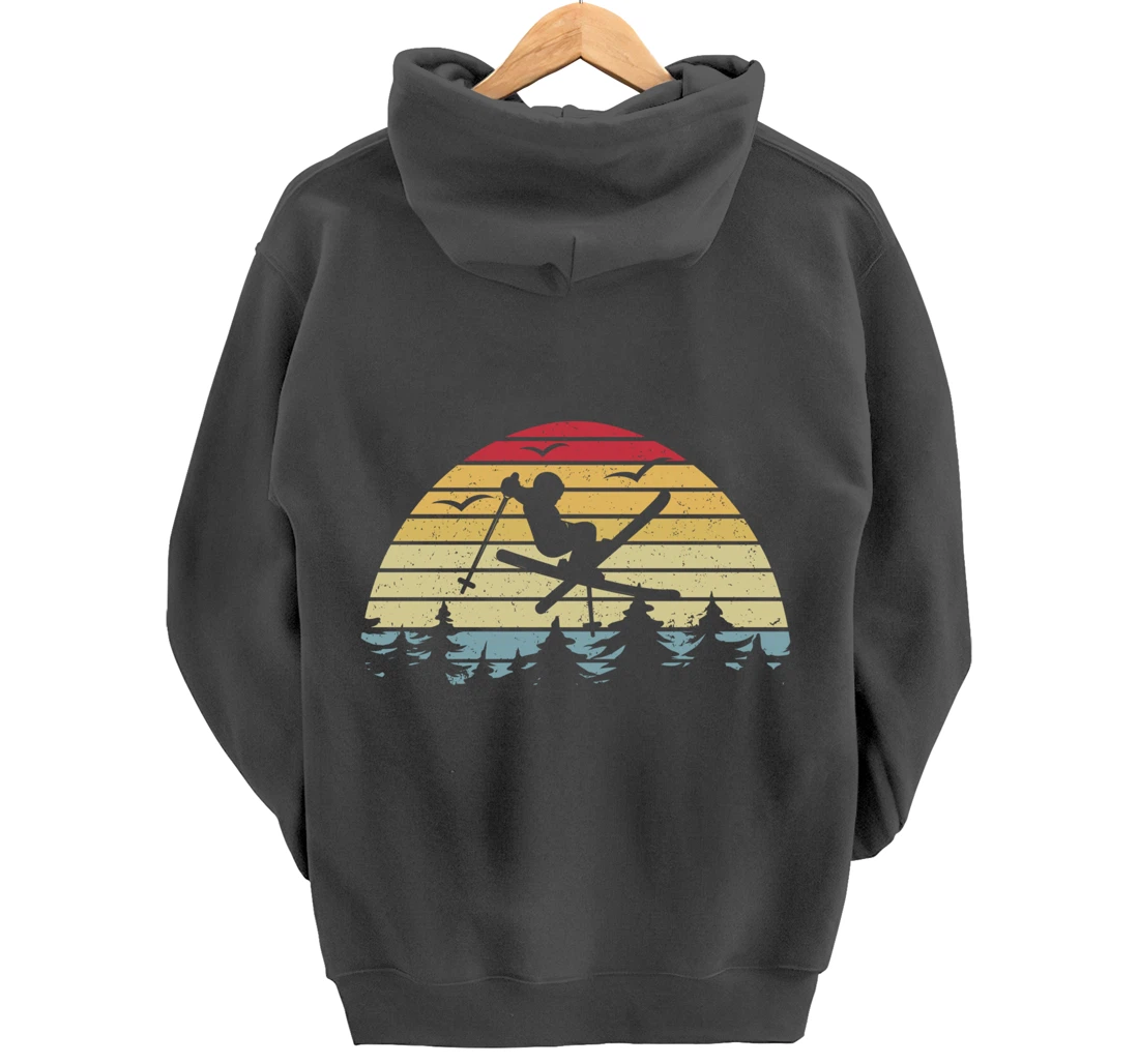 Retro Skiing Freestyle Skiing Slopes I Winter Sport Skier Pullover Hoodie