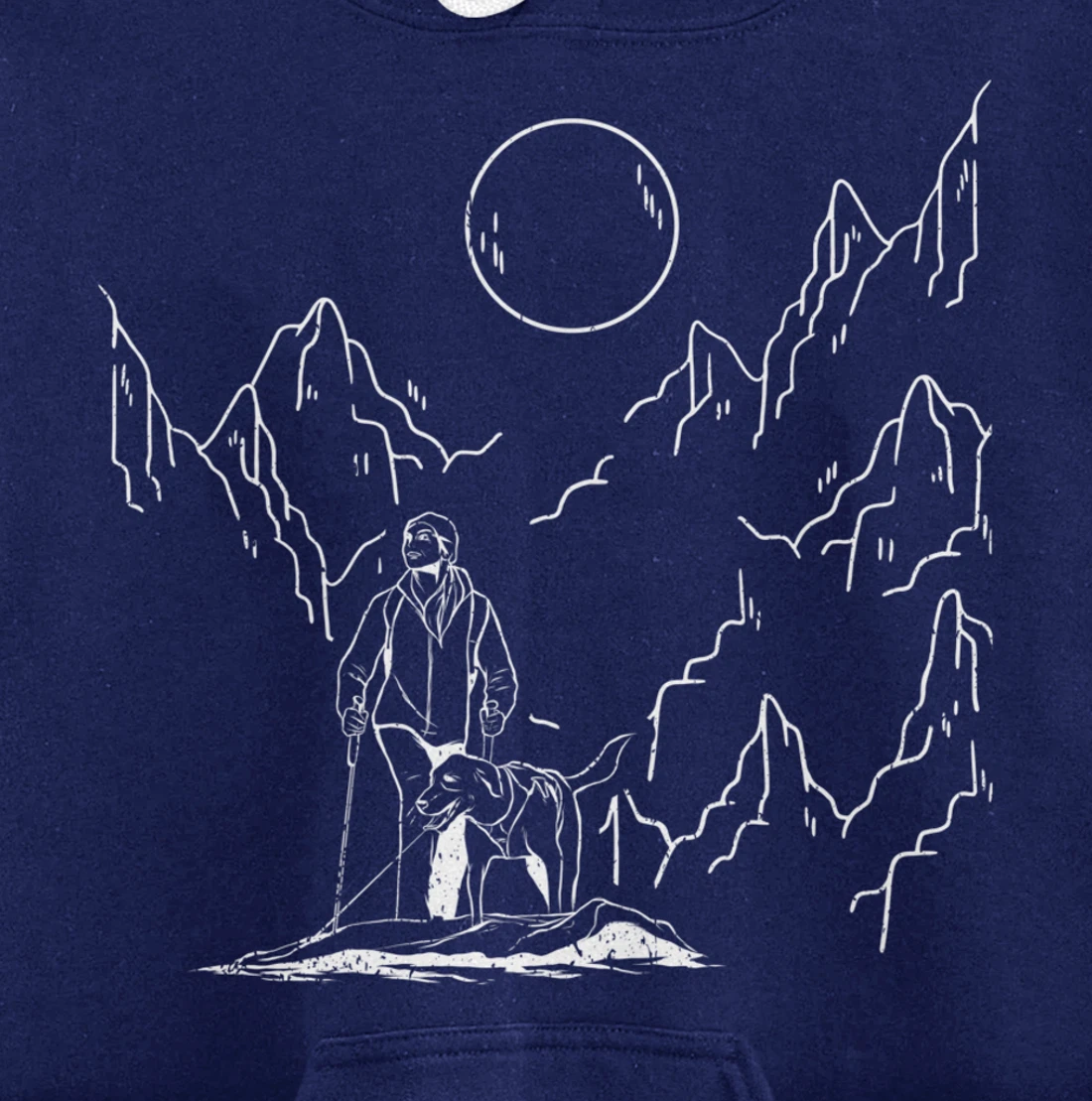 mountains hiker dog walk dog owner Pullover Hoodie