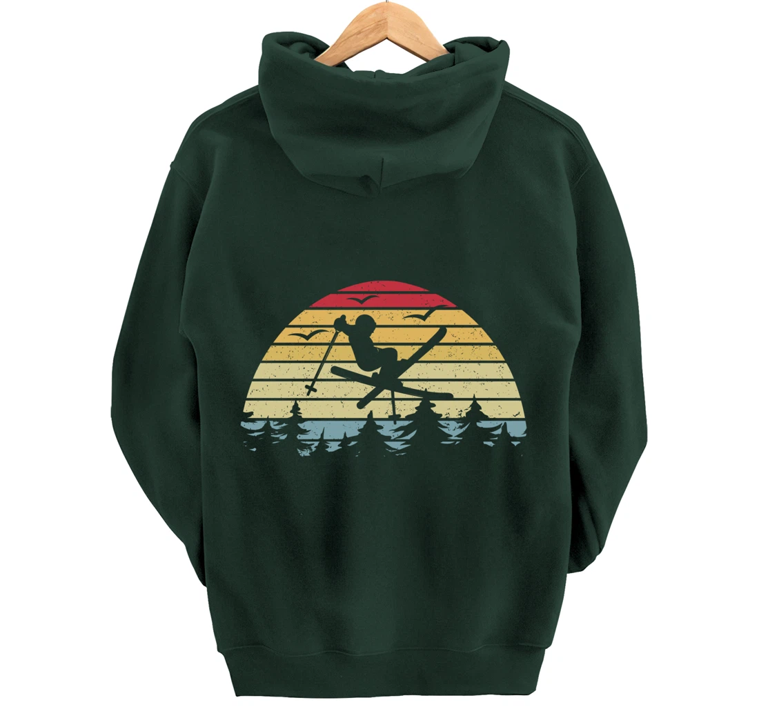 Retro Skiing Freestyle Skiing Slopes I Winter Sport Skier Pullover Hoodie