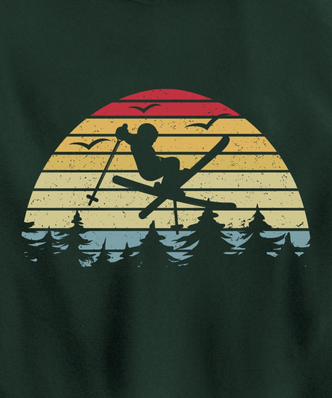 Retro Skiing Freestyle Skiing Slopes I Winter Sport Skier Pullover Hoodie