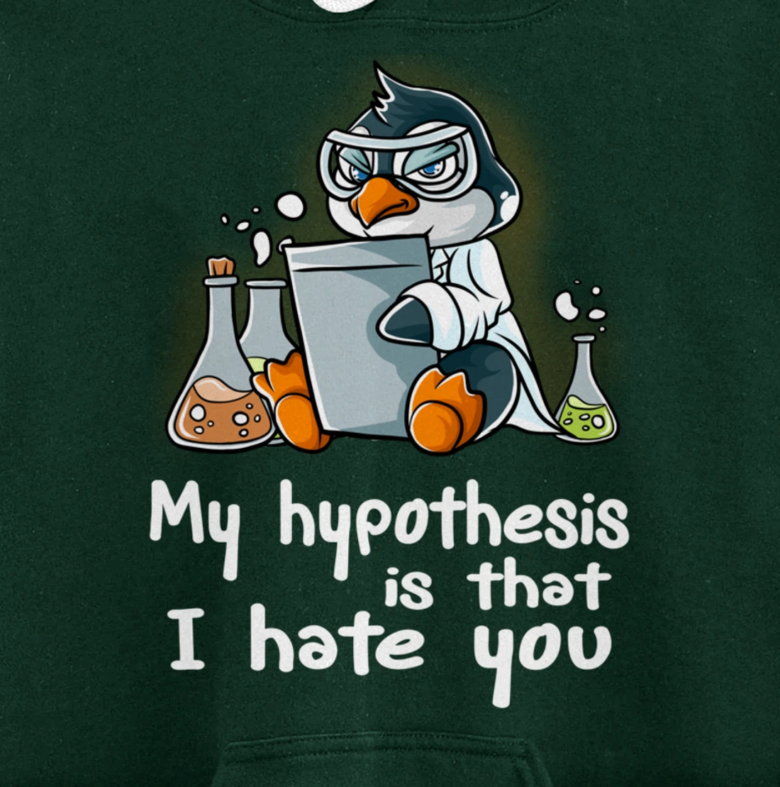 My Hypothesis Is That I Hate You Scientist Science Penguin Pullover Hoodie
