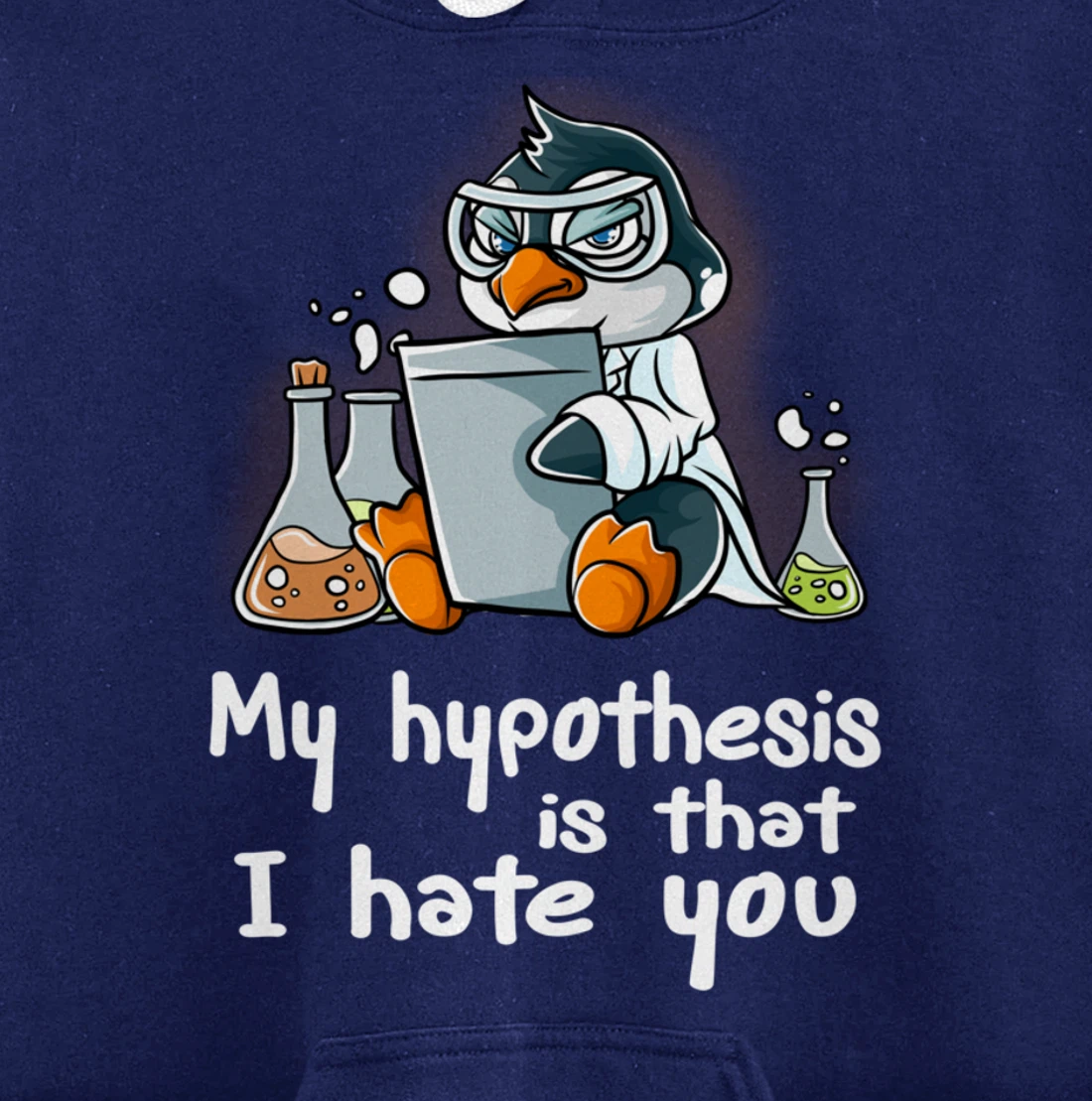My Hypothesis Is That I Hate You Scientist Science Penguin Pullover Hoodie