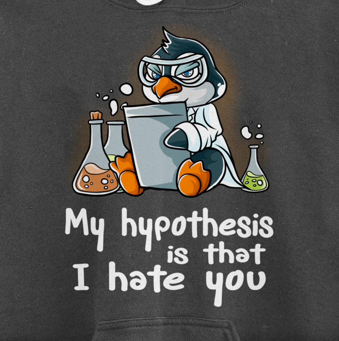 My Hypothesis Is That I Hate You Scientist Science Penguin Pullover Hoodie
