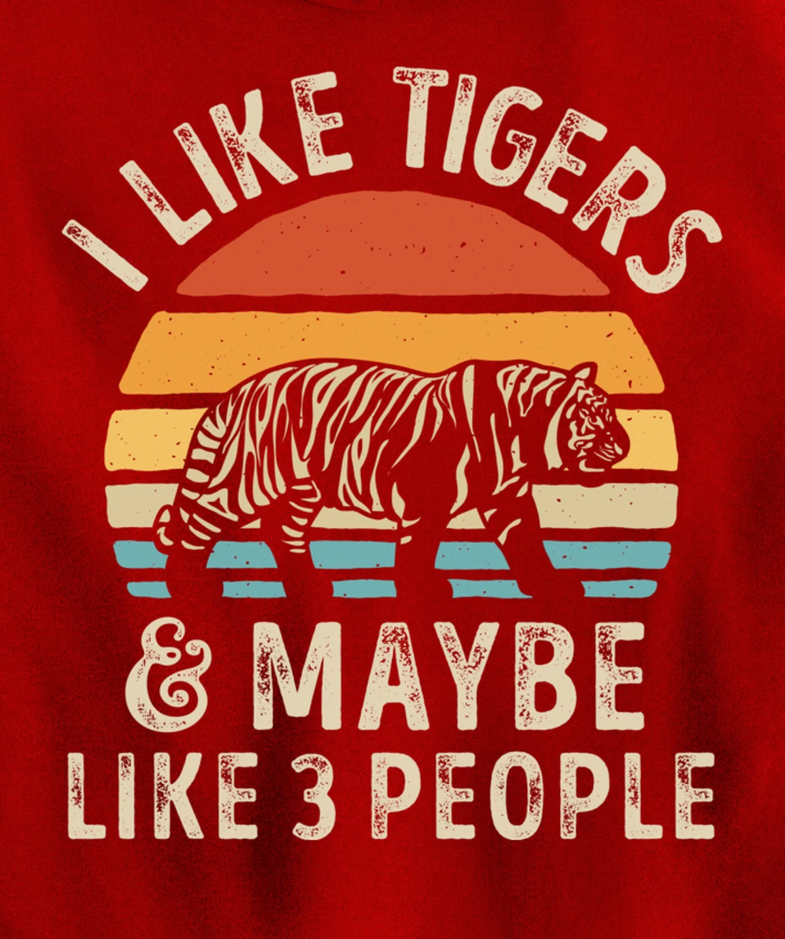 I Like Tigers And Maybe Like 3 People Tiger Lover Retro Men Pullover Hoodie