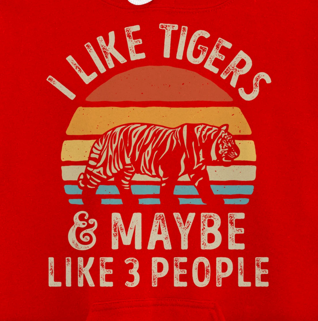 I Like Tigers And Maybe Like 3 People Tiger Lover Retro Men Pullover Hoodie