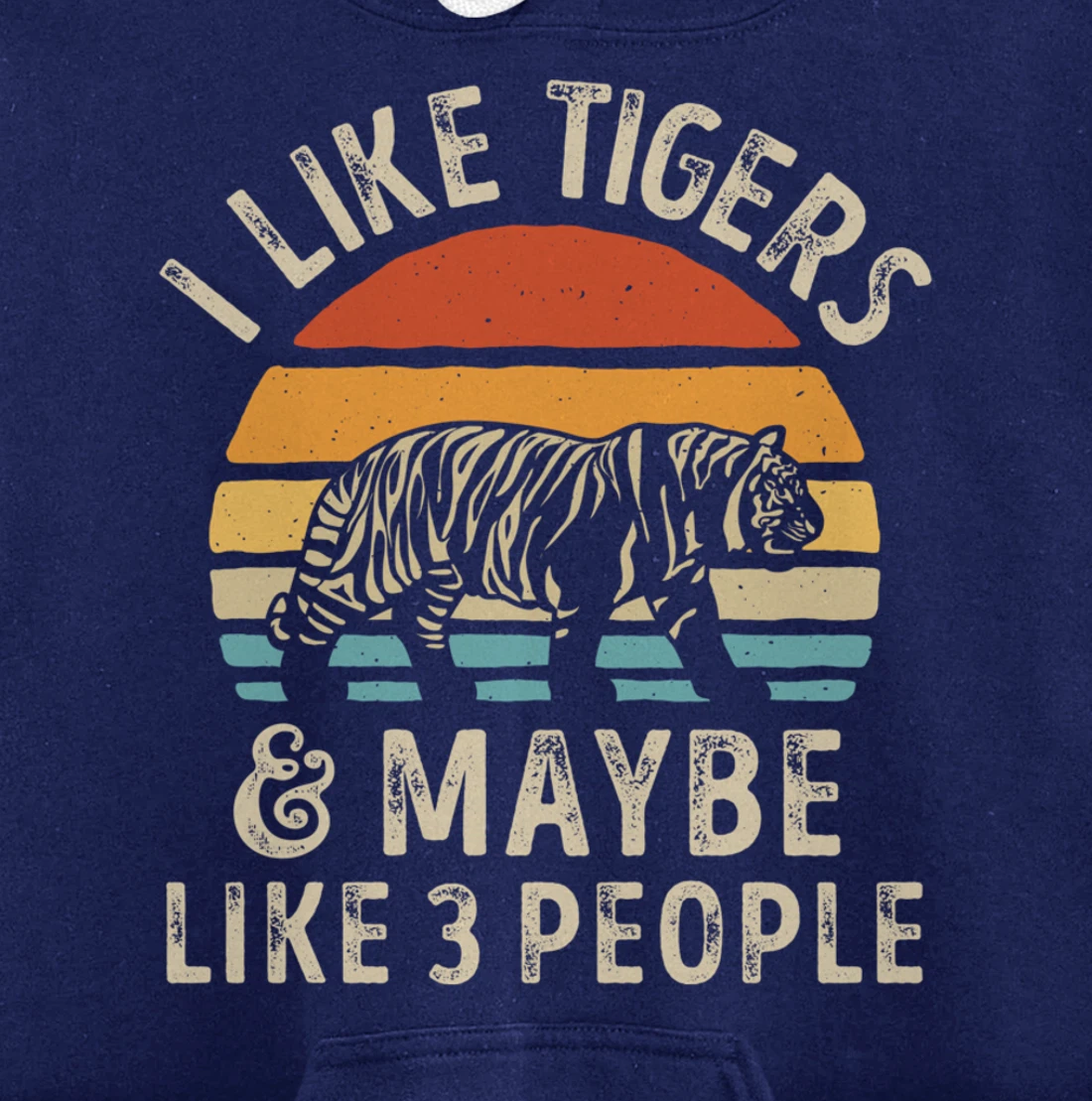 I Like Tigers And Maybe Like 3 People Tiger Lover Retro Men Pullover Hoodie