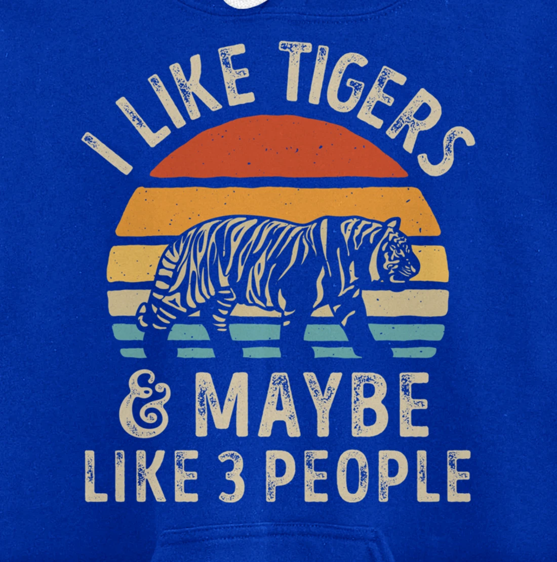 I Like Tigers And Maybe Like 3 People Tiger Lover Retro Men Pullover Hoodie