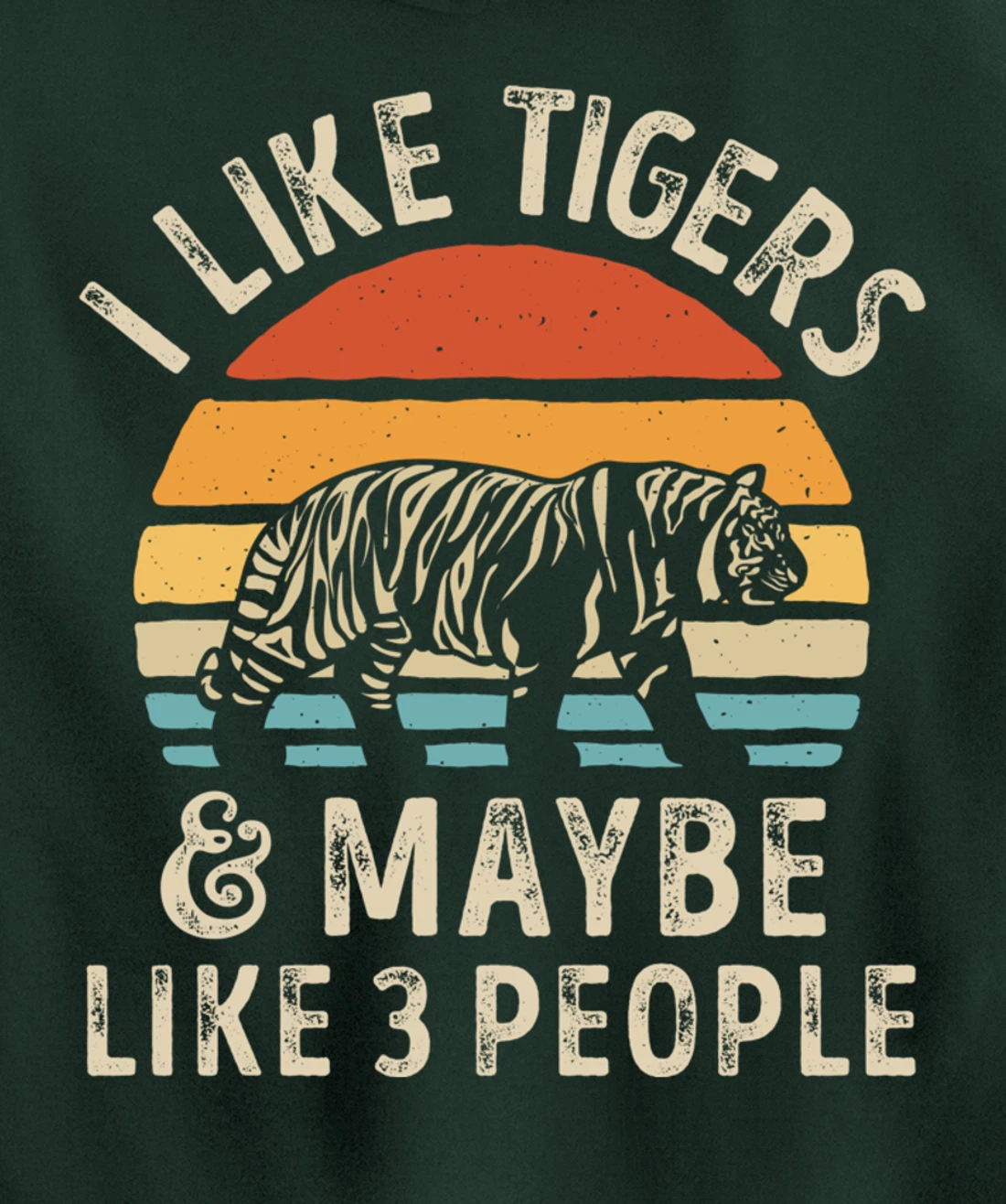I Like Tigers And Maybe Like 3 People Tiger Lover Retro Men Pullover Hoodie